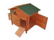 Pawhut Deluxe Wooden Large Chicken Coop Hen House w 2 Roosting Poles