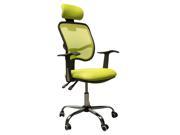 HomCom Adjustable Mesh High Back Office Chair w Headrest Lime Green