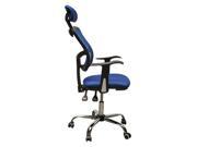 HomCom Adjustable Mesh High Back Office Chair w Headrest Blue