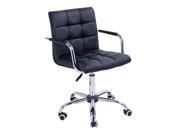 HomCom Modern PU Leather Midback Executive Office Chair Black
