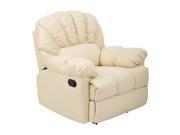 HomCom PU Leather Rocking Sofa Chair Recliner Cream