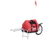 Aosom Single Wheel Foldable Bicycle Cargo Trailer Red