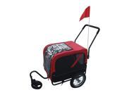 Aosom Elite Jr Dog Pet Bike Trailer Stroller w Swivel Wheel Red Black