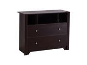 HomCom Modern 2 Drawer 1 Shelf TV Stand Brown