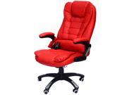 HomCom Executive Ergonomic PU Leather Heated Vibrating Massage Office Chair Red