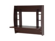 HomCom Floating Wall Mount Office Computer Desk with Storage Brown
