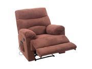 HomCom Heated Vibrating Suede Massage Recliner Brown