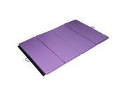 Soozier 4 x 6 x 2 PU Leather Gymnastics Tumbling Martial Arts Folding Mat Purple