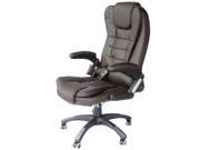 HomCom Executive Ergonomic PU Leather Heated Vibrating Massage Office Chair Brown