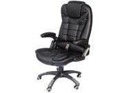 HomCom Executive Ergonomic PU Leather Heated Vibrating Massage Office Chair Black