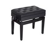 Homcom 25? Leather Black Adjustable Storage Piano Bench Home Furniture