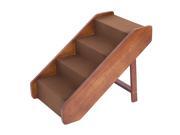 Pawhut 4 Step Indoor Folding Wooden Pet Stairs