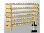 HomCom 72 Bottle Solid Wood Wine Storage Display Rack
