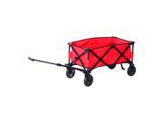 Outsunny Collapsible Folding Utility Wagon Garden Cart Red