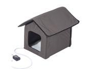 Pawhut Outdoor Heated Cat House Brown