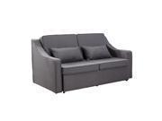 HomCom Linen Lounge Sleeper Sofa Dark Grey
