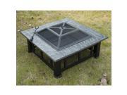 Outsunny 32 Square Outdoor Fire Pit Black