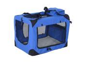 Pawhut 32 Soft Sided Folding Crate Pet Carrier Blue