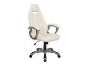 HomCom Race Car Style PU Leather Office Chair Off White