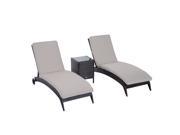 Outsunny 3 Piece Outdoor Rattan Wicker Furniture Set
