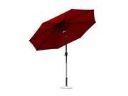 Outsunny 9 Solar LED Market Patio Umbrella w Bluetooth Wine Red