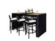 Outsunny 7pc Rattan Wicker Chair and Bar Stool Dining Table Set