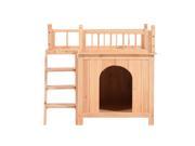 Pawhut 2 Story Indoor Outdoor Wood Cat House Shelter