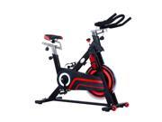 Soozier Indoor Stationary Cycling Exercise Bike w LCD Monitor Black and Red