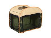 Pawhut 20 Soft Sided Folding Pet Crate Carrier Beige Camouflage