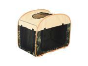 Pawhut 31? Soft Sided Folding Pet Crate Carrier Beige Camouflage