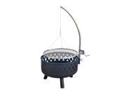 Outsunny 24 Round Barbecue Grill Fire Pit
