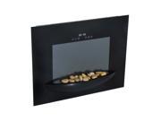 HomCom 26 1500W Touch Screen Multi Color Wall Mounted Electric Fireplace w Remote Black