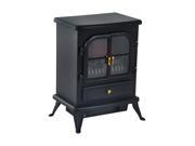 HomCom 17 1500W Free Standing Electric Fireplace w Timer and Remote Black