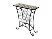 HomCom 31? 16 Bottle Metal Wine Storage Rack Table Black Multi Color