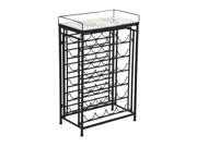 HomCom 31? 25 Bottle Metal Wine Storage Rack Table Black Multi Color