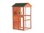 Pawhut 71? Large Vertical Outdoor Aviary Bird Cage Golden Red