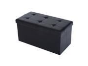 HomCom 30 Folding Tufted Storage Ottoman Bench Black