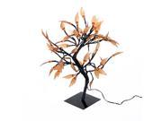 HomCom 1.5ft Golden LED Walnut Leaf Tree Brown