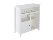 HomCom 45? 9 Bottle Wine Cabinet with Glass Rack White