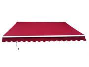 Outsunny 8 x 7 Patio Manual Retractable Sun Shade Awning Deep Red