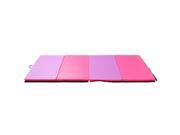 Soozier 4 x 6 x 2 PU Leather Gymnastics Tumbling Martial Arts Folding Mat Pink Purple