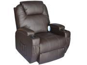 HomCom Therapeutic Heated Reclining Massage Chair Brown