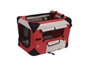 Pawhut 32 Soft Sided Folding Crate Pet Carrier Red