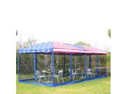 Outsunny 10 x 20 Pop Up Canopy Shelter Party Tent with Mesh Walls American Flag