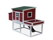 Pawhut 68? Farmhouse Wooden Chicken Coop with Display Top Run Area and Nesting Box