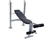 Soozier Incline Flat Exercise Free Weight Bench w Leg Extension