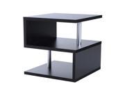 HomCom Modern Contemporary Multi Level S Shaped End Table Black