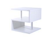 HomCom Modern Contemporary Multi Level S Shaped End Table White
