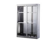 HomCom 24? x 16? Stainless Steel Double Door Display Wall Cabinet