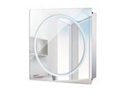 HomCom 24 x 24 LED Ring Sliding Bathroom Mirror Medicine Wall Cabinet
